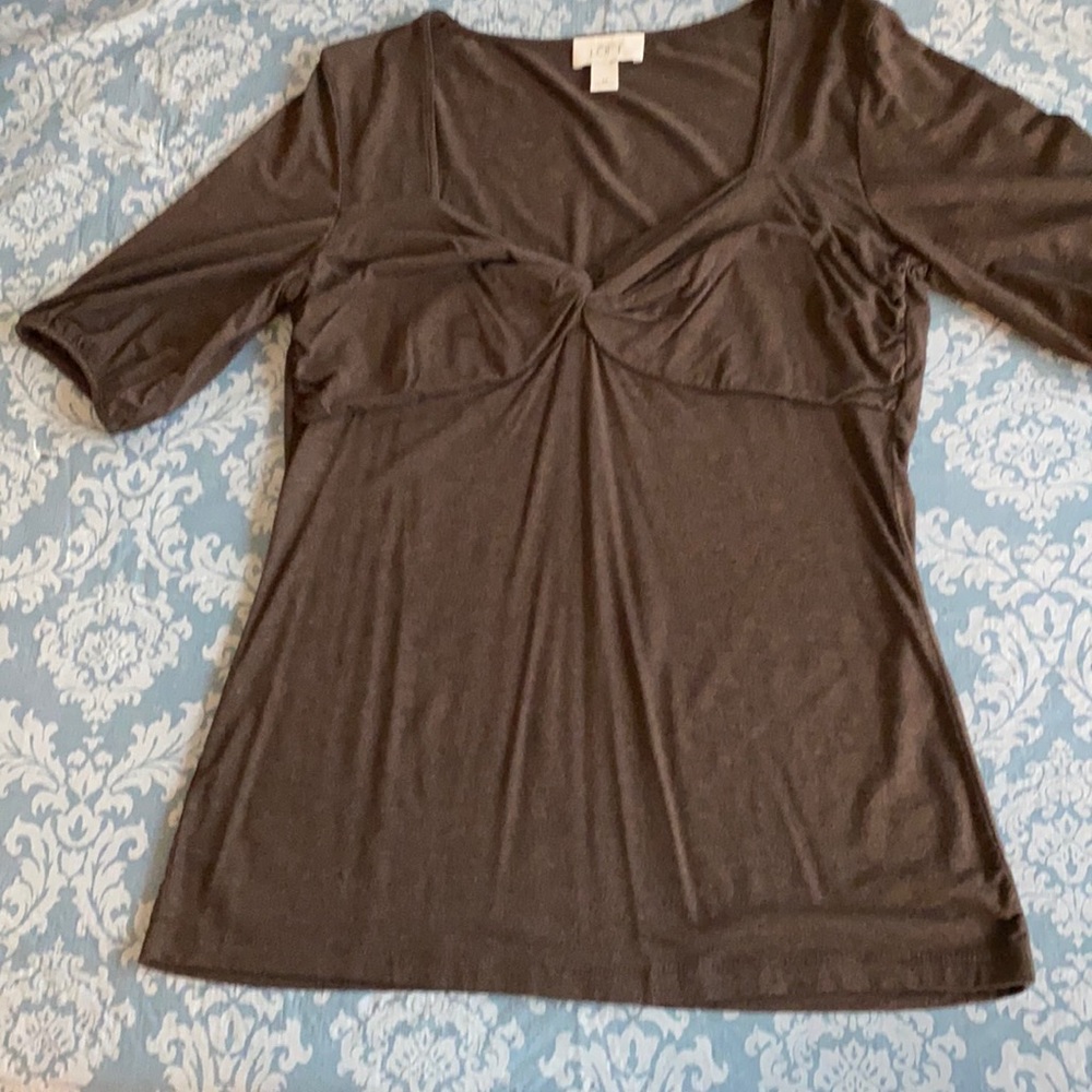 Ann Taylor Loft brown scrunched top